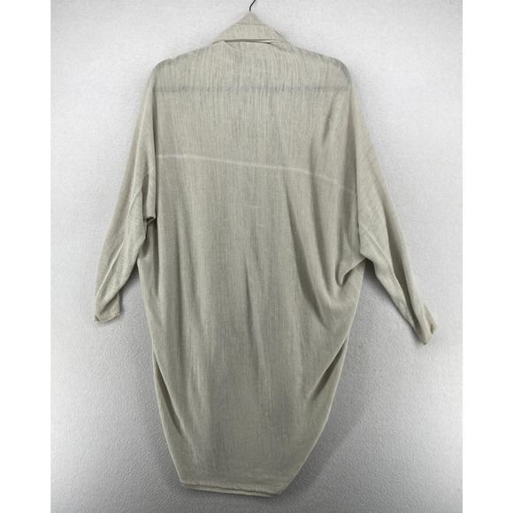 THEORY Cardigan Womens PS Linen Blend Long Curved Shawl Open Front Dolman Gray - Picture 2 of 10